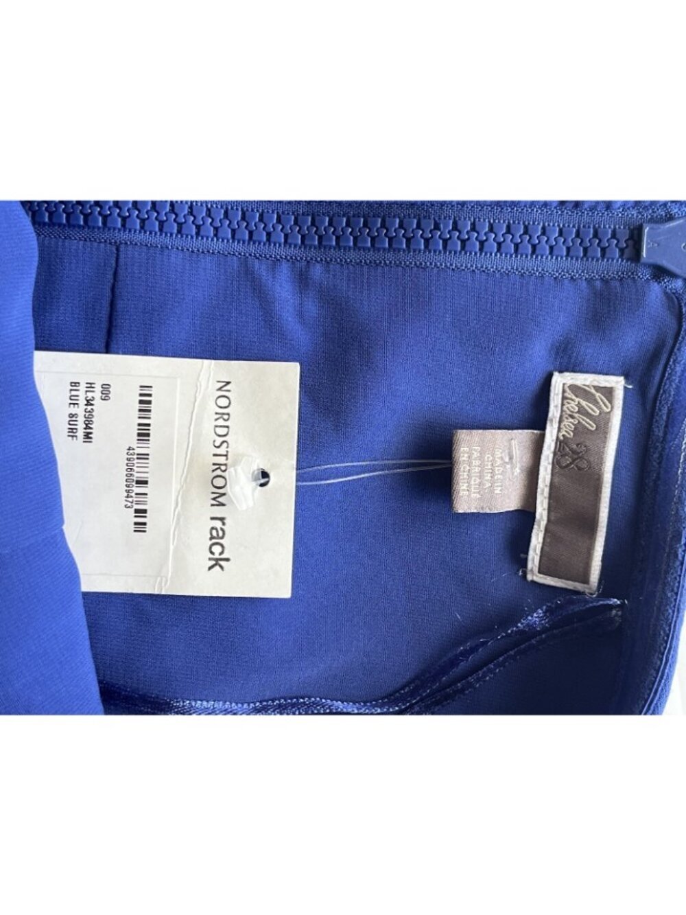 Chelsea28 Women’s Blue Surf Ruffle Strapless Stretch Crepe Sheath Dress 6 NWOT - Picture 13 of 16